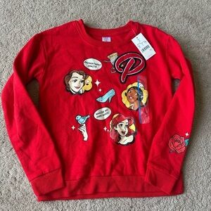 Girls Disney Princess crewneck sweater YL nwt